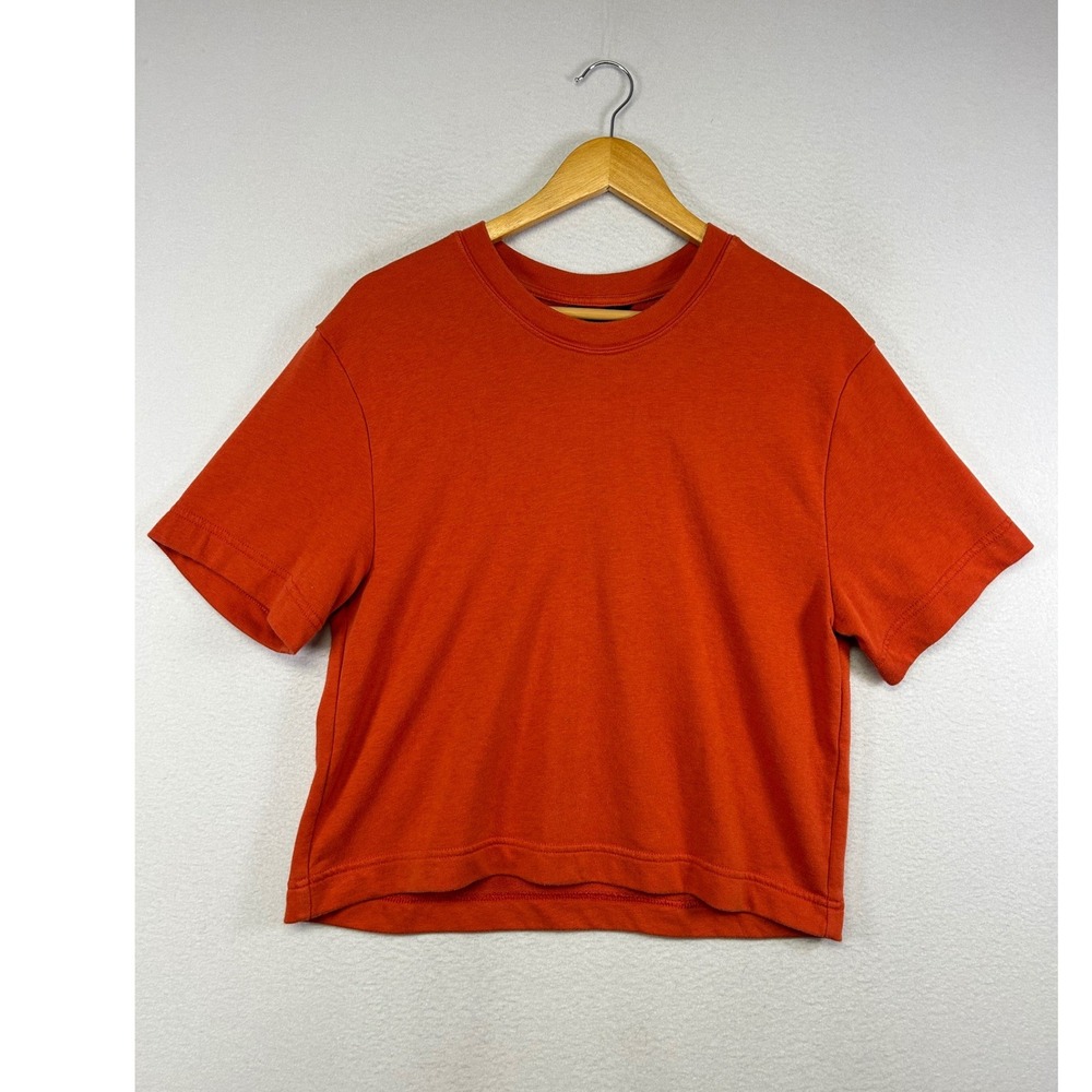 Minimalist Banana Republic Women‎ M Orange Boxy Short Sleeve Crewneck Crop Top
